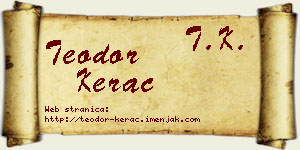 Teodor Kerac vizit kartica